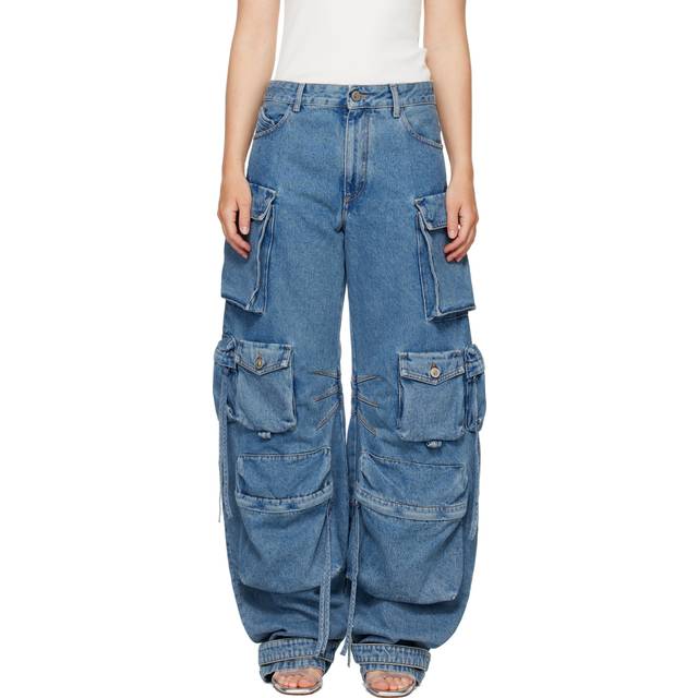 THE ATTICO | Blue denim ''Fern'' multi-pocket jeans | Women | 28 - blue (28)