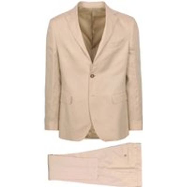 Suitable Linen Suit Ecru Beige Off-White size 50