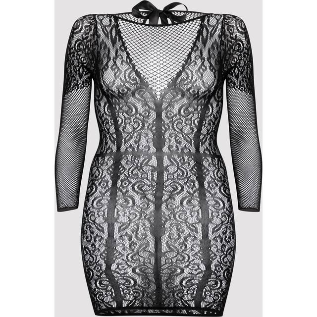 Fifty Shades of Grey Captivate Plus Size Black Lace Long Sleeve Mini Dress