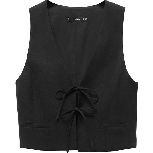 MANGO Gilet With Tie Closure |Black |XS