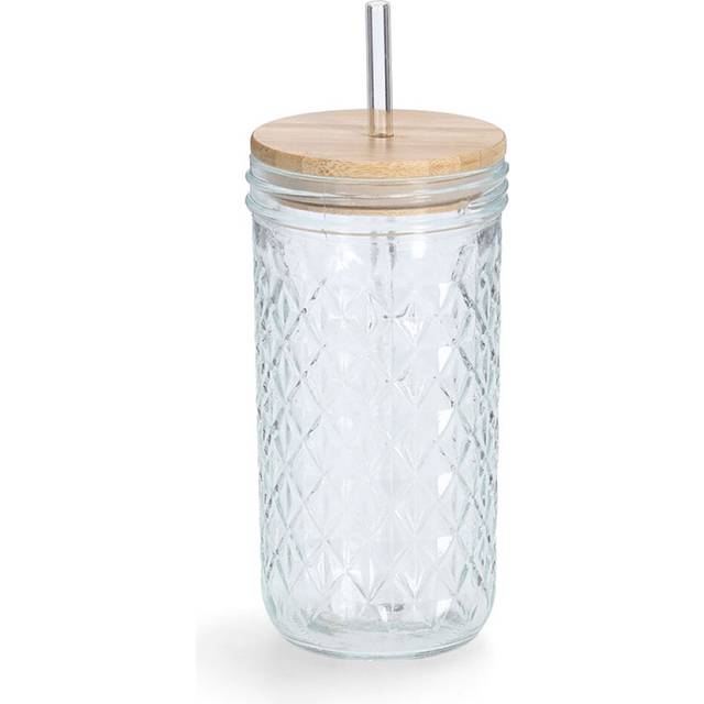 Mugg Zeller Med Sugrör Glas 580Ml