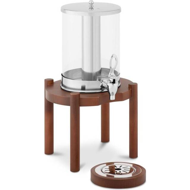 Royal Catering Saftdispenser 7 l Mørk Træstander Køkkenbeholder