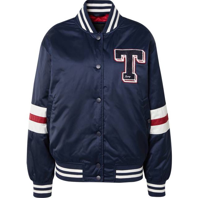 Bomber Tommy Jeans Satin Letterman Bomber Jacket Dark Night Navy XL