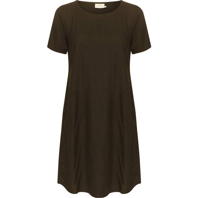 KAFFE Milia Linen Blend Dress, Dark Green