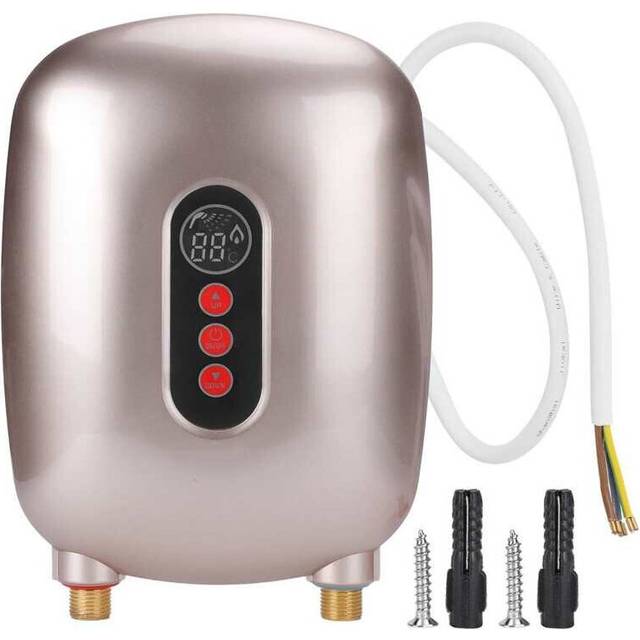 (Gold) 6500W Electric Instant Tankless Water Heater LCD