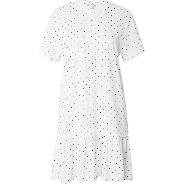 Monki – Svartvit, prickig miniklänning med låg midja i jersey-Flera