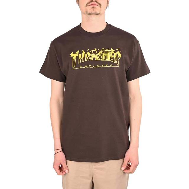Thrasher x Anti Hero Pigeon Mag S/S T-Shirt - Dark Chocolate -  L