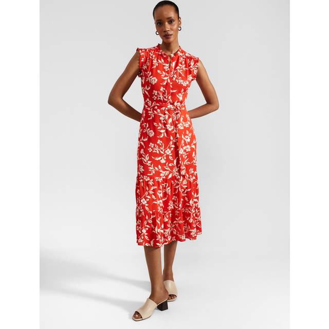 Elsa Floral Print Shirt Dress - RED BUTTERCREAM - British label Hobbs was established in Hampstead in 1981, over the decades it has evolved from a small shoe label into a brand devoted to creating timeless pieces. The label’s collections feature a range of styles from everyday basics to sleek tailored pieces ideal for your workwear edit that will stand the test of time.