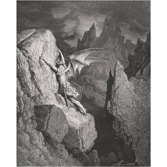 Illustration by Gustave Dore 1832-1883 French Artist & Illustrator for Paradise Lost by John Milton Book II Lines 949 Poster Print, 13 x 16