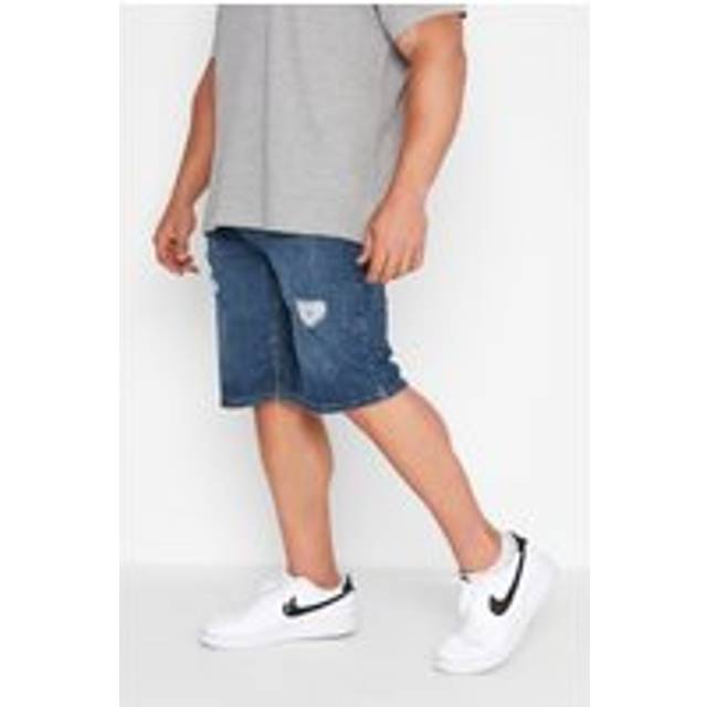 Denim Distressed Shorts - Mid Blue - 52R