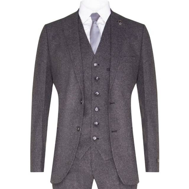 (48) Mens 3 Piece Grey Wool Tweed Vintage Retro Suit