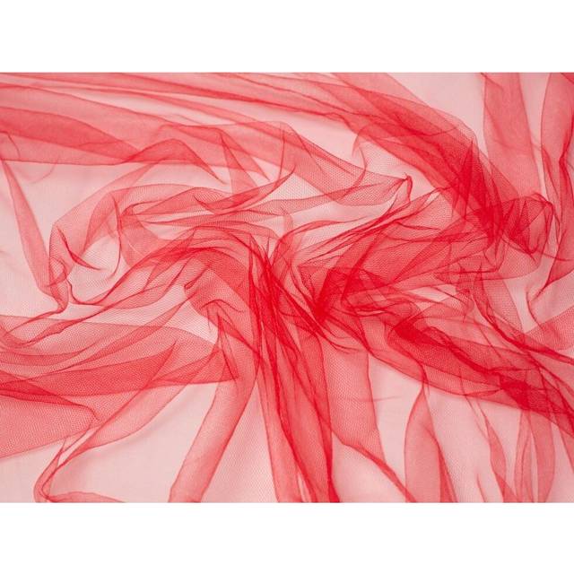 Minerva Core Range Soft Tulle Fabric Grenadier Red