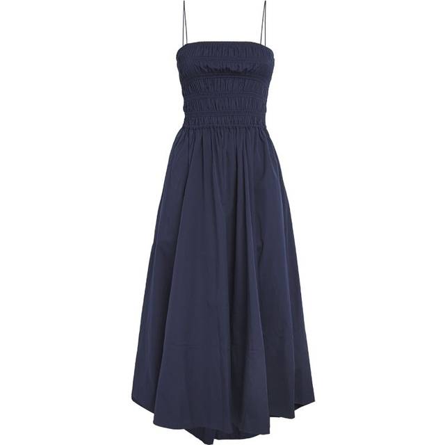 Polo Ralph Lauren Smocked Cotton Midi Dress - XL - Blue