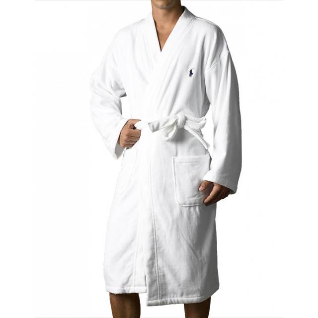 Polo Ralph Lauren Plain Velor Kimono Men's Robe, White, X-Large white
