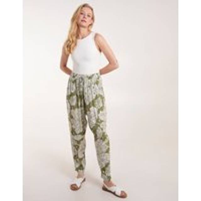 Blue Vanilla Womens Printed Trousers - Green - Size Small