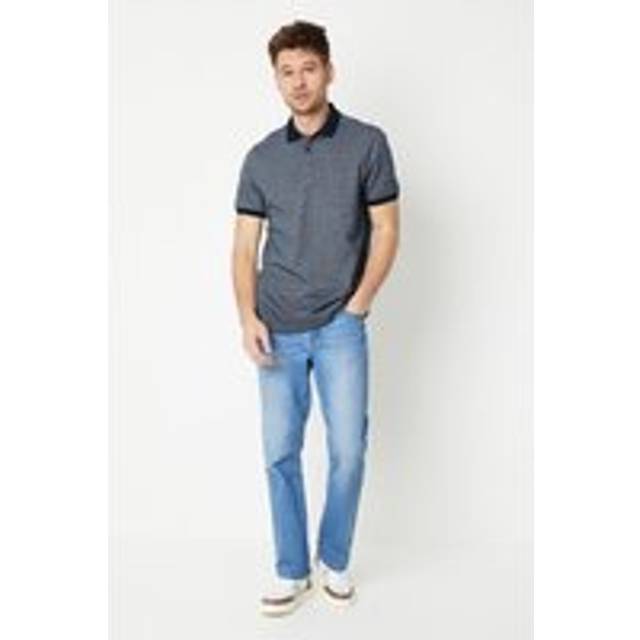 Mens Stone Wash Bootcut Jeans - Blue - 34S