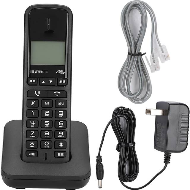 W158 Digital Cordless Hand Held Free Intercom Hands Free Calling Telephone  (Black ) US Plug black
