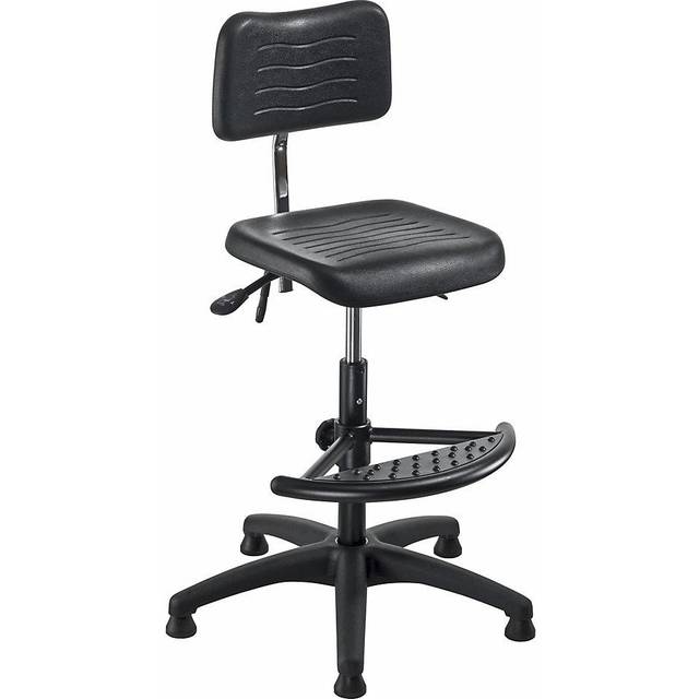meychair with floor glides and foot rest, with floor glides and foot rest, height adjustment range 620 - 870 mm - black