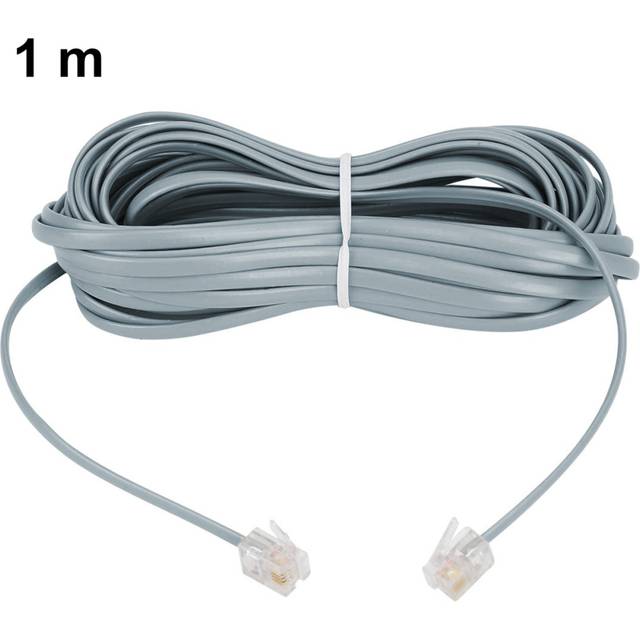 Telephone Cord to Male Modular Telephone Extension Cord, Telephone Cord with Standard Plug Cord Coupler-1m-Grey