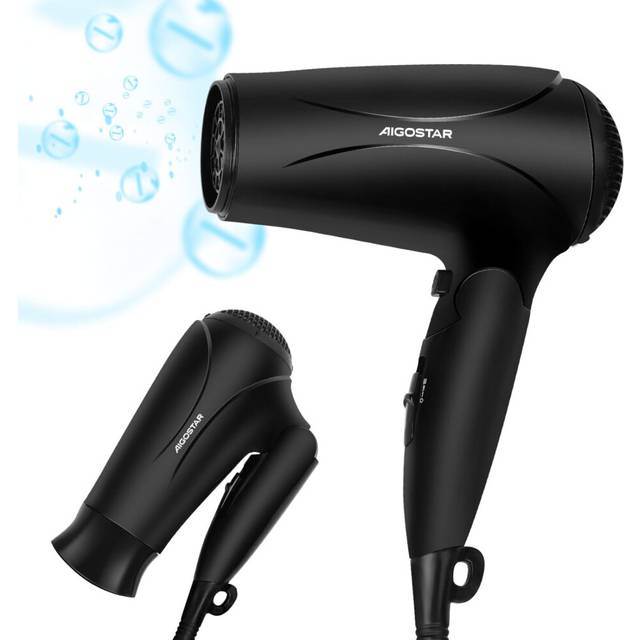 2400W Travel Hair Dryer, Powerful Ionic Hairdryer for Travel with 3 Heat Settings, Lightweight Foldable Blow Dryer with
