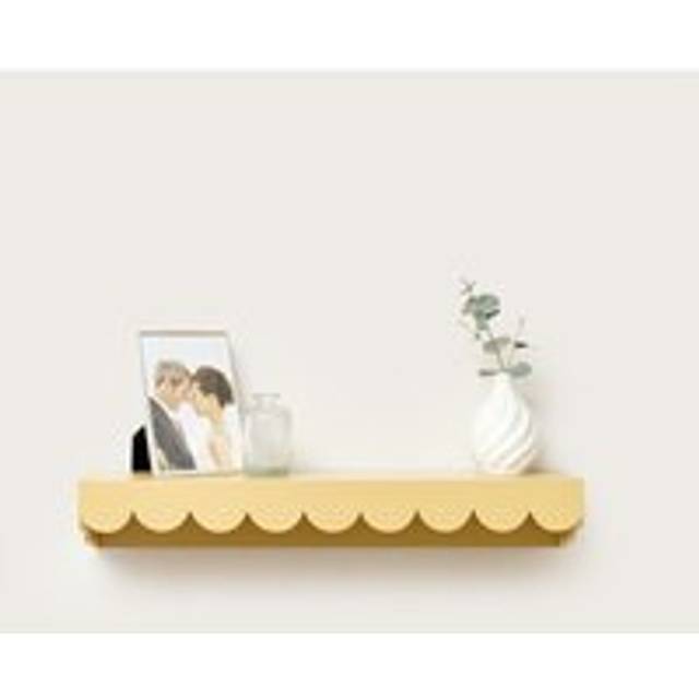 Mustard Yellow Scalloped Wall Storage Shelf - 61cm Material: Home Decor & Accessories/Shelves & Storage
