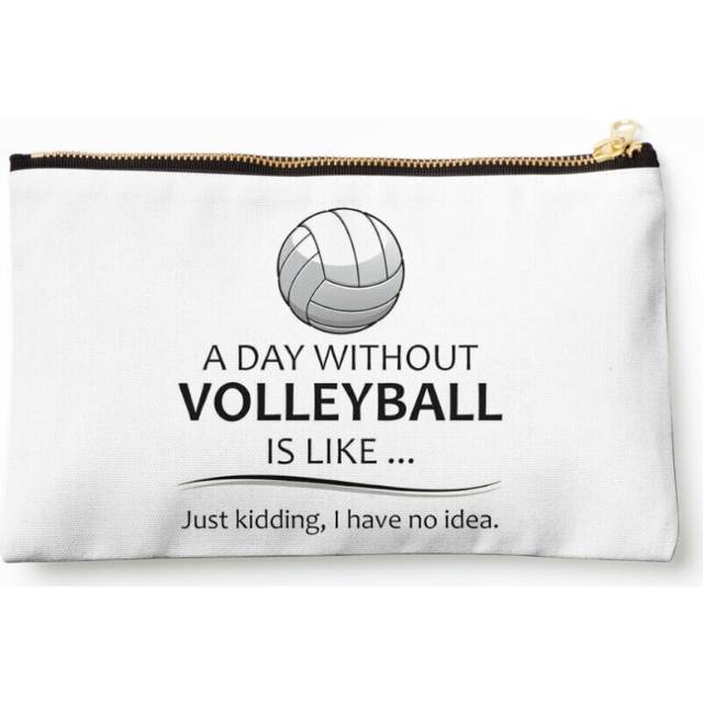 Makeup Bag Volleyball Gifts - A Day Without Volleyball Funny Gift Ideas For Player Coach - Beach Cosmetic Organizer Tyvek Paper Bags Zipper Pouch