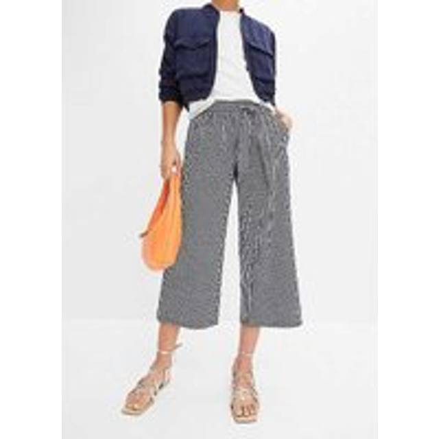 bonprix Gingham Trousers - Navy Check
