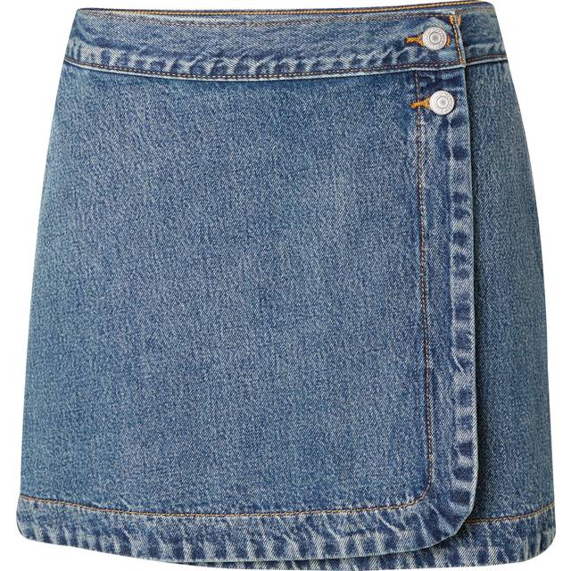 Levi's – Mörkblå jeanskjol i omlottdesign-Marinblå