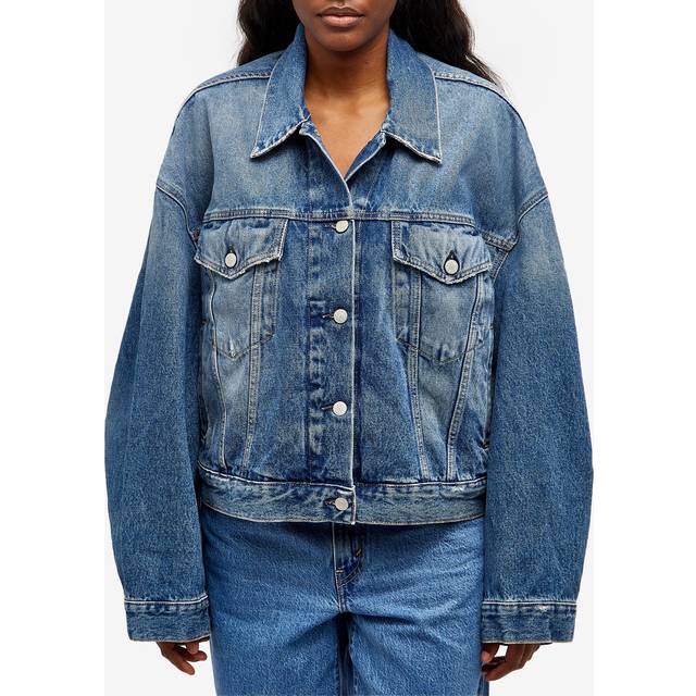 Acne Studios Jeansjacka Relaxed Cropped Fit Blå 32