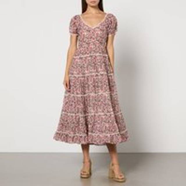 RIXO Ophelia Floral-Print Satin Midi Dress - UK 8