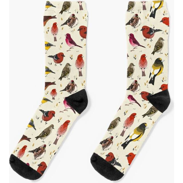 Dress Socks North American Finches Novelty Fancy Crazy Pattern Crew Casual for Men Women
