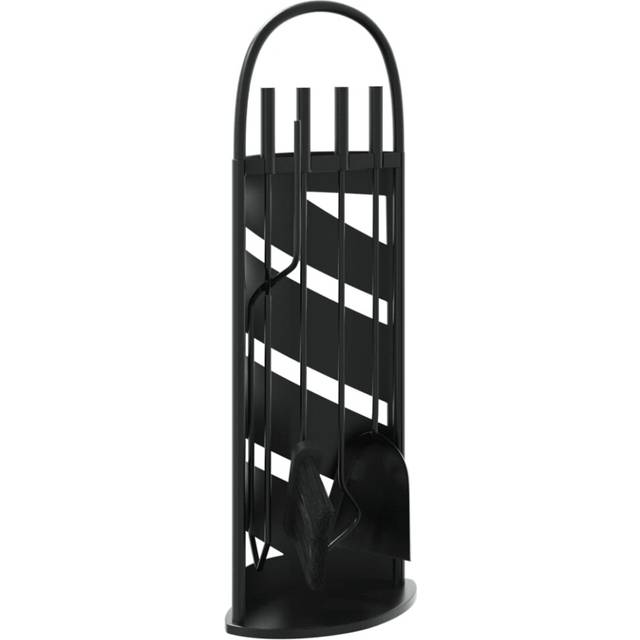 vidaXL 5 Piece Fireplace Tool Set 23x15x66 cm Steel - Black