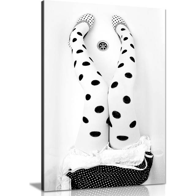 Ballerina Polka Dots Tights - Wrapped Canvas Photograph (46cm H x 31cm W x 1.8cm D)