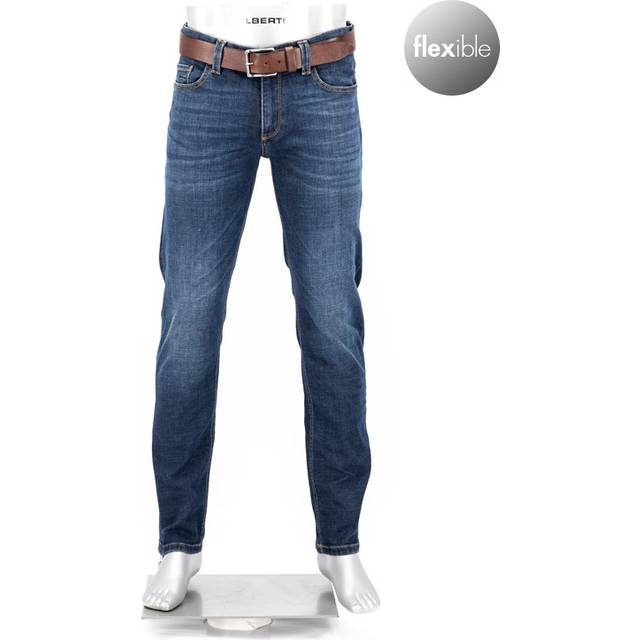 Alberto, Jeans, Herr, W34 L32, Urban Regular-Fit Jeans med Used-Look - blue (W34 L32)