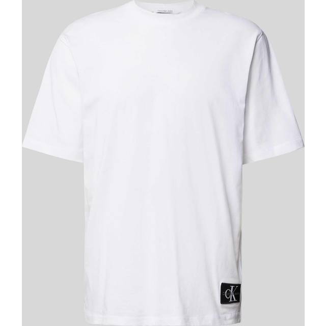 Calvin Klein, Topp, Herr, M, Bomull, Minimalistisk Logotyp T-shirt - white (M)