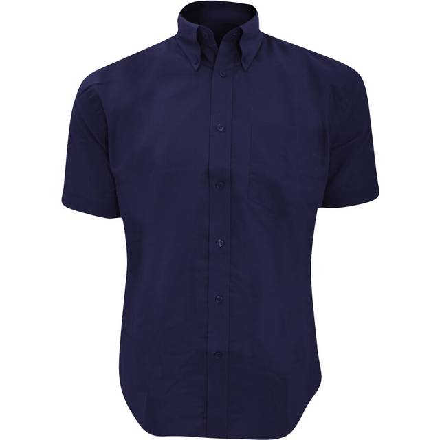 (14.5inch, French Navy) Kustom Kit Mens Workwear Oxford Short Sleeve Shirt