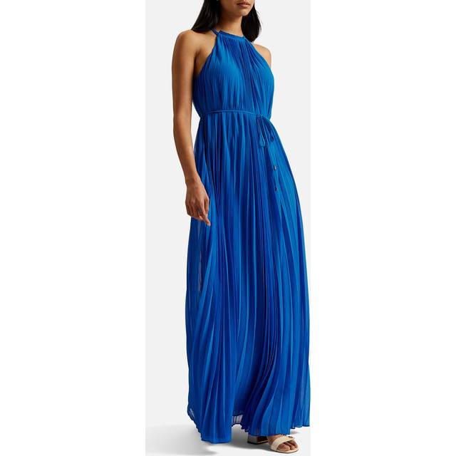 Ted Baker Helyos Pleated Chiffon Midi Dress - UK 10 - Blue