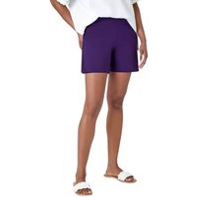 Roman Purple Lace Trim Stretch Elastic Waist Shorts - Size 18