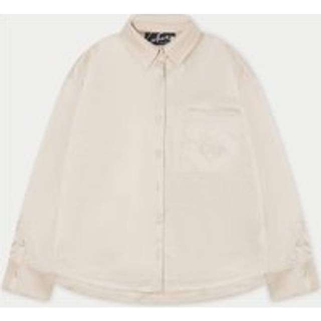 Satin Emblem Shirt - Beige