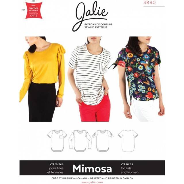 Jalie Sewing Pattern 3890 Mimosa Scoopneck T Shirts Kids, Teenagers, Women Tops