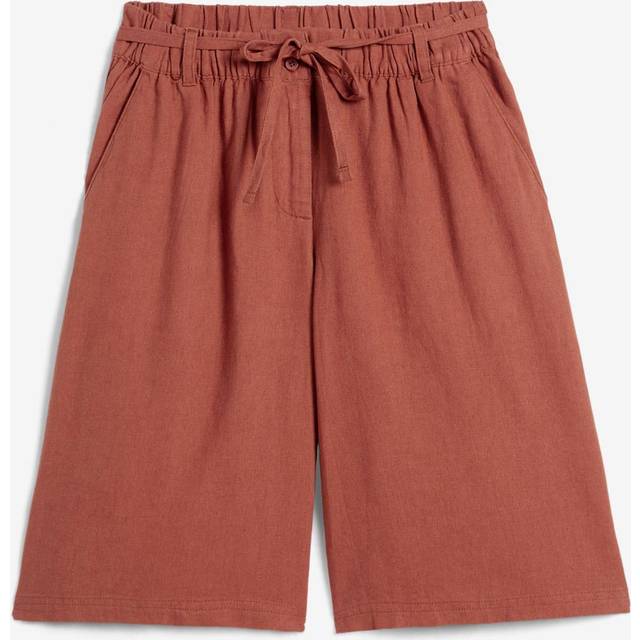 bonprix Linen Mix Bermuda Shorts - Chestnut