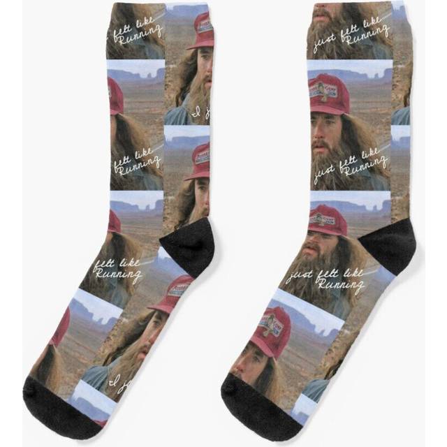 Dress Socks I just felt like running square Novelty Fancy Crazy Pattern Crew Casual for Men Women