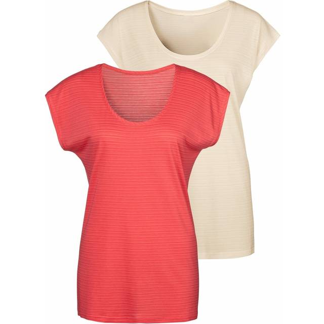 beachtime Pack of 2 T-Shirts - Coral / Cream
