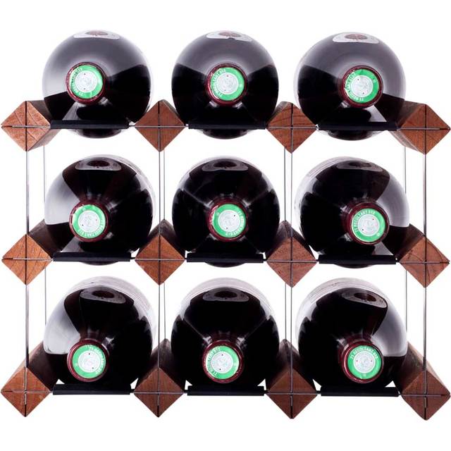 Mensolas - 9 bottles - Dark stained pine