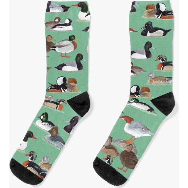 Dress Socks North American ducks on socks- Ducks of North America on socks! Novelty Fancy Crazy Pattern Crew Casual for Men Women