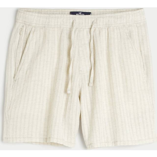 Hollister – Brunrandiga shorts med dragsko