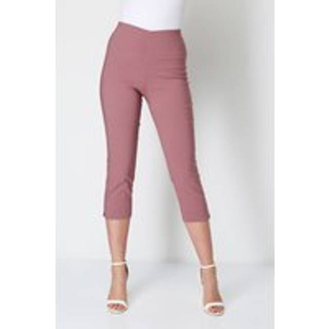 Dusky Cropped Stretch Trouser - Dusty Pink - Size 22 - Roman