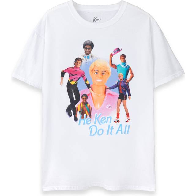 (Medium) Barbie Short Sleeved T-Shirt (Mens White)