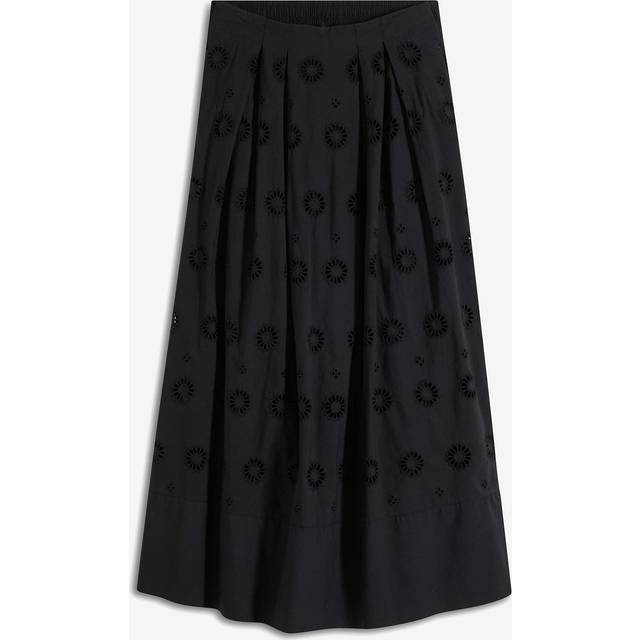 bonprix Cotton Broderie Maxi Skirt - Black