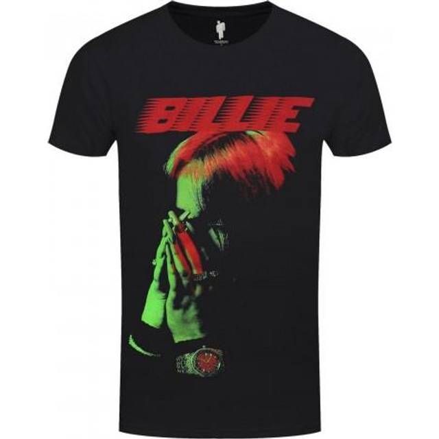 Billie Eilish Unisex T-shirt i bomull för vuxna händer ansikte S svart